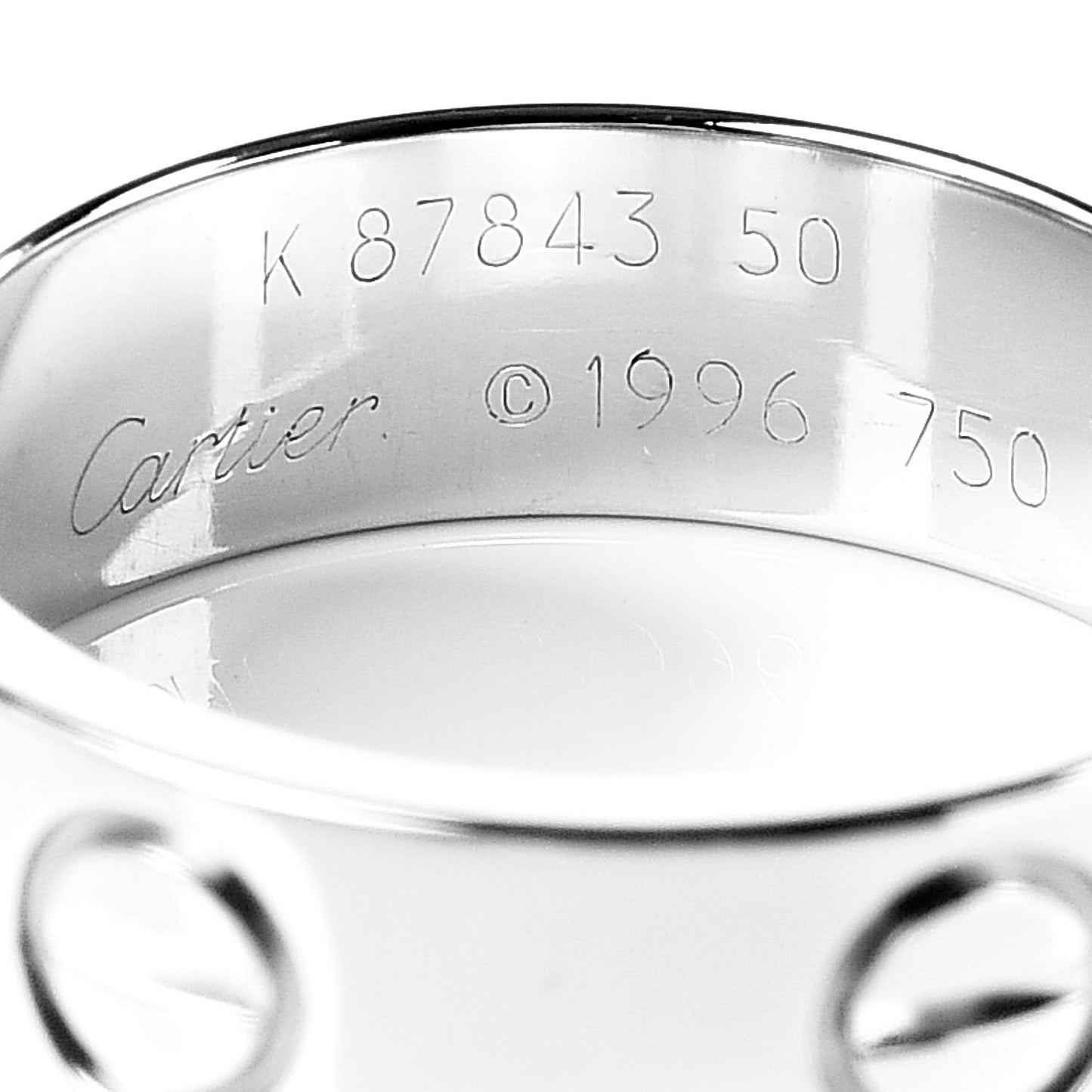 18K White Gold 5.5mm LOVE Ring 50 5.25