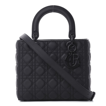 Christian Dior Ultra Matte Calfskin Cannage Medium Lady Dior Black 1 of 13