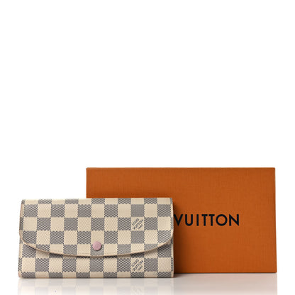 Louis Vuitton Damier Azur Emilie Wallet Rose Ballerine 7 of 7