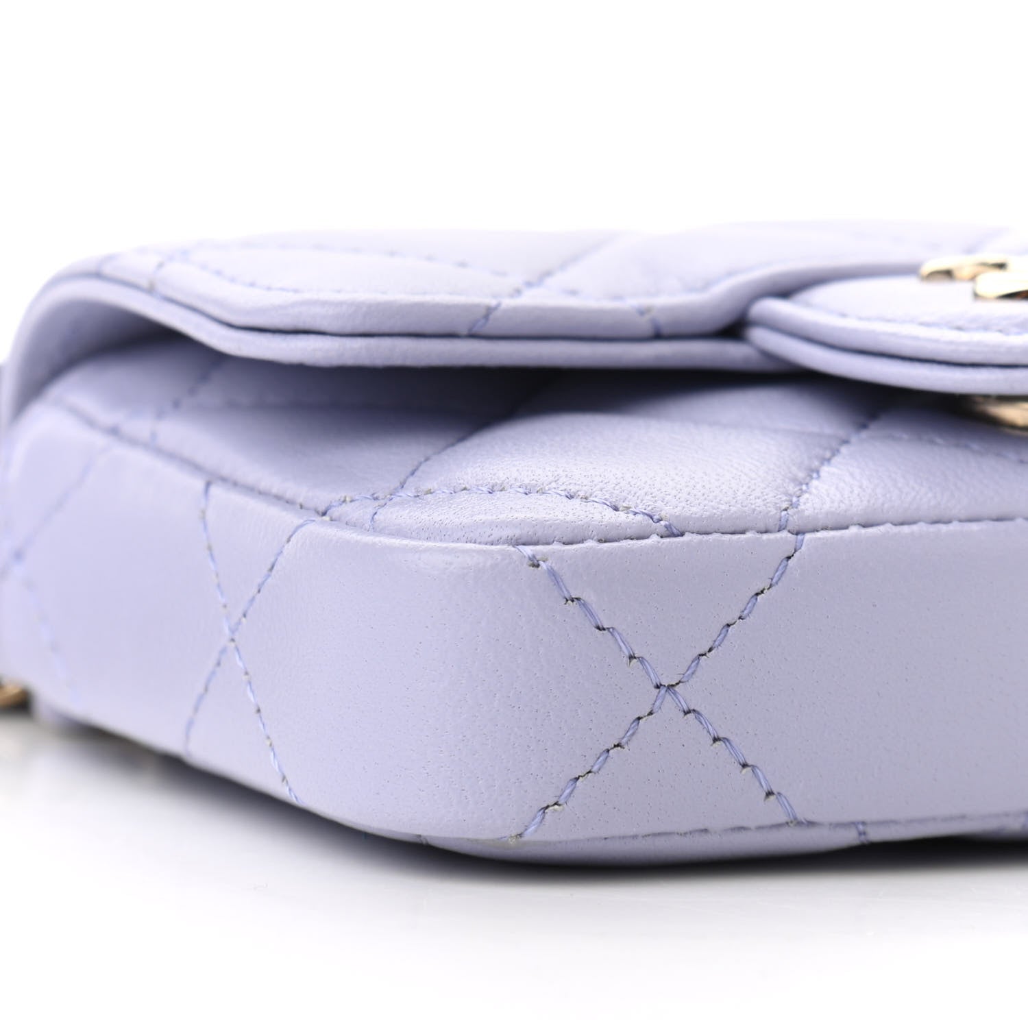 Chanel Lambskin Quilted Flap Bow Chain Waist Bag Purple 10 of 11