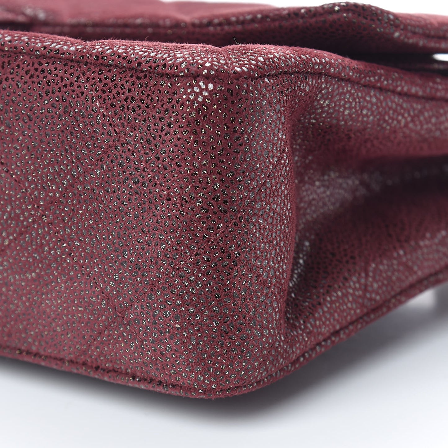 Iridescent Caviar Quilted Medium Double Flap Red