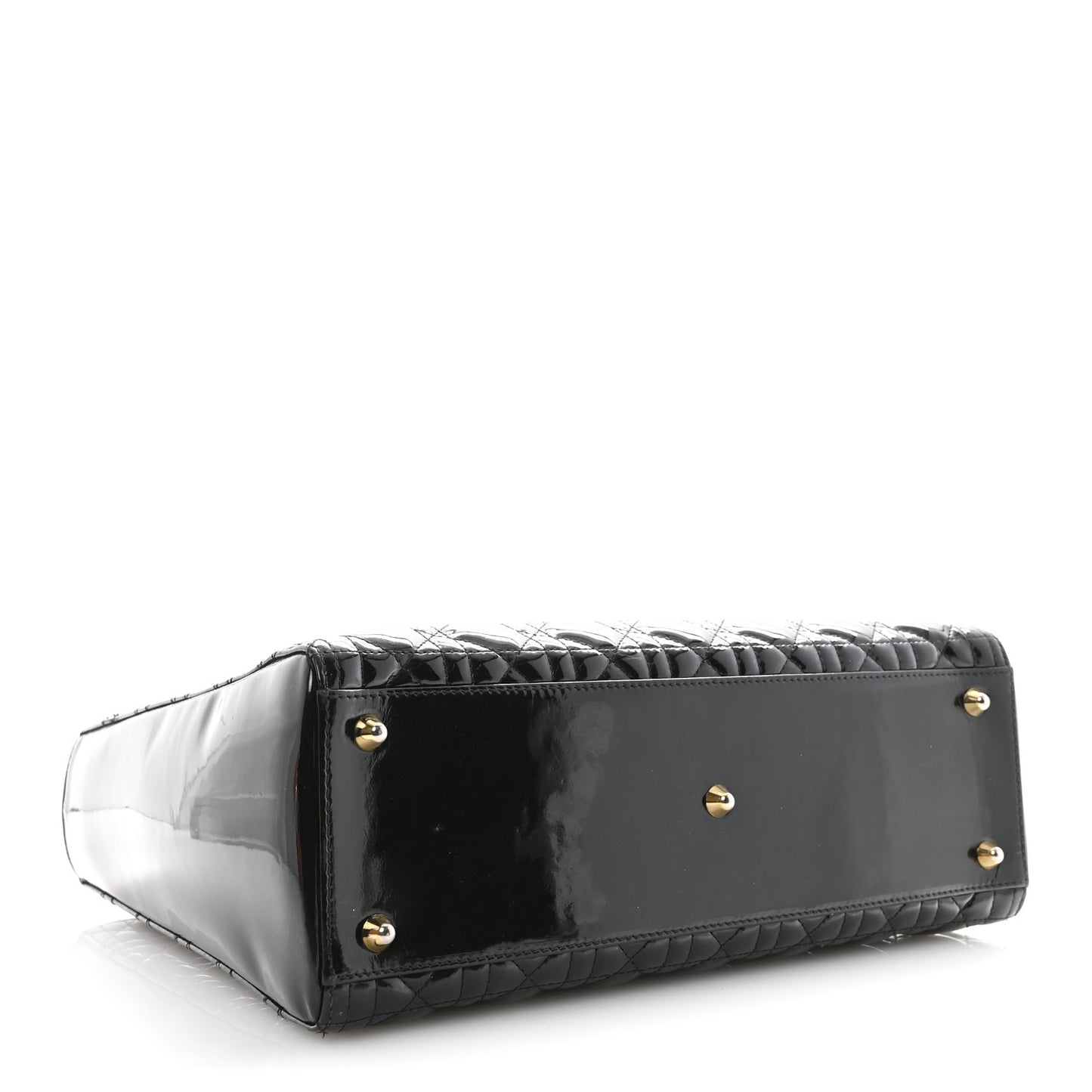 Patent Cannage Large Lady Dior Black