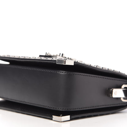 MCM Brocade Embroidered Velvet Calfskin Mini Mitte Crossbody Black 7 of 9