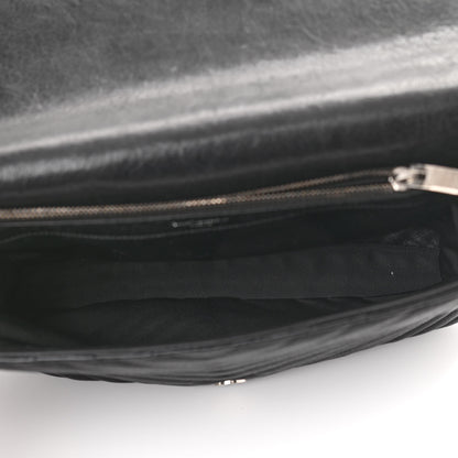 Saint Laurent Sheepskin Matelasse Chevron Monogram Large College Satchel Black 5 of 10