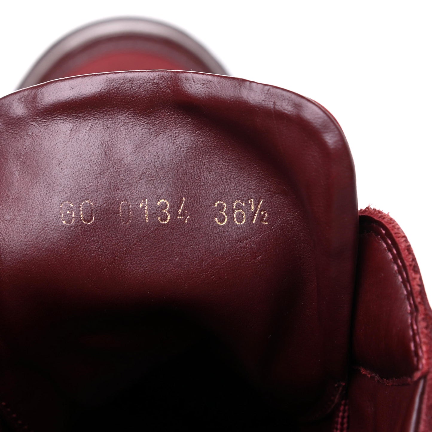 Calfskin Patent Suede Monogram Cliff Top Wedge Sneakers 36.5 Burgundy