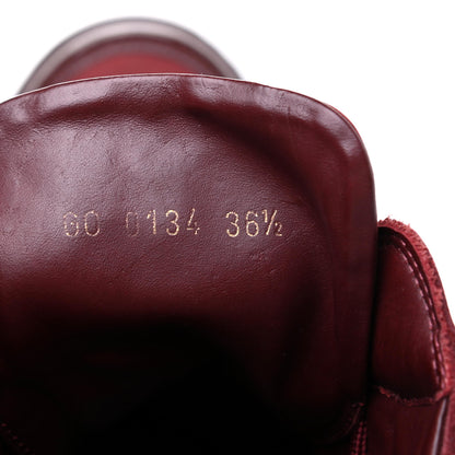 Louis Vuitton Calfskin Patent Suede Monogram Cliff Top Wedge Sneakers 36.5 Burgundy 8 of 11