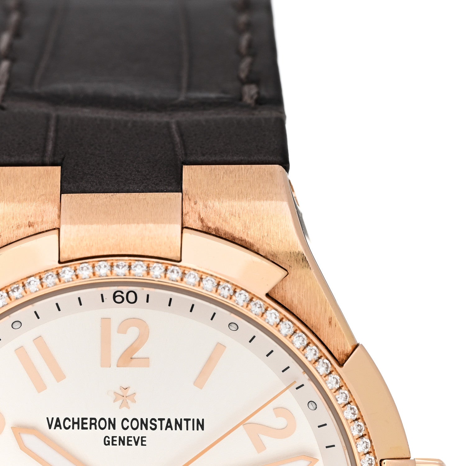 Vacheron Constantin 18K Pink Gold Alligator Diamond Bezel 37mm Overseas Automatic Watch 47560/D01R-9672 6 of 8