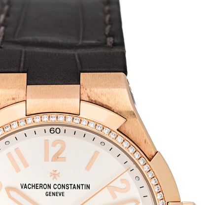 Vacheron Constantin 18K Pink Gold Alligator Diamond Bezel 37mm Overseas Automatic Watch 47560/D01R-9672 6 of 8