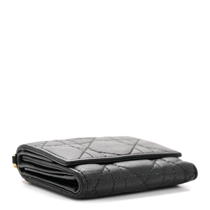Christian Dior Lambskin Cannage Lady Dior Lotus Wallet Black 4 of 10