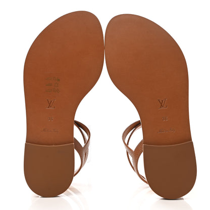 Louis Vuitton Monogram Explorer Flat Sandals 36 Cognac Brown 5 of 7