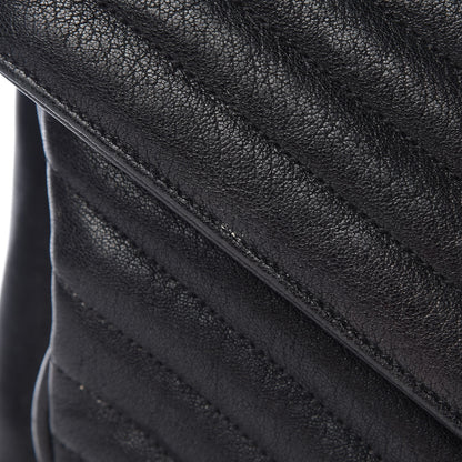 Saint Laurent Sheepskin Matelasse Chevron Monogram Large College Satchel Black 19 of 24