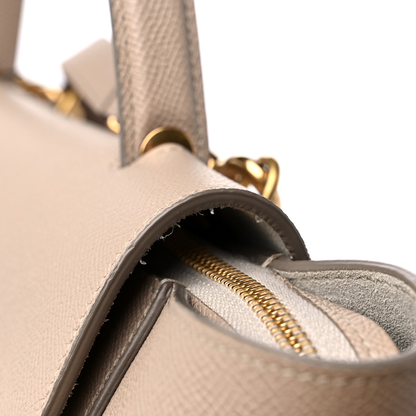 Grained Calfskin Mini Belt Bag Light Taupe