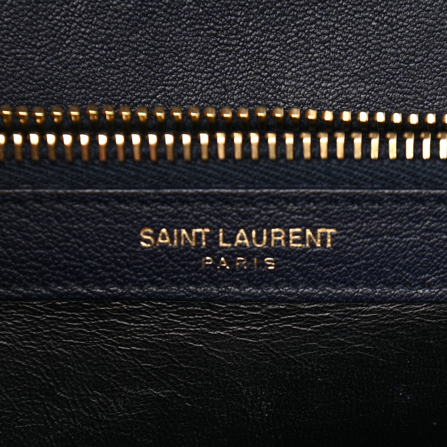 Saint Laurent Lambskin Matelasse Chevron Monogram Medium College Bag Deep Marine 6 of 16