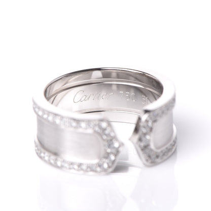 Cartier 18K White Gold Diamond Logo De Cartier Paved Ring 51 5.75 5 of 6