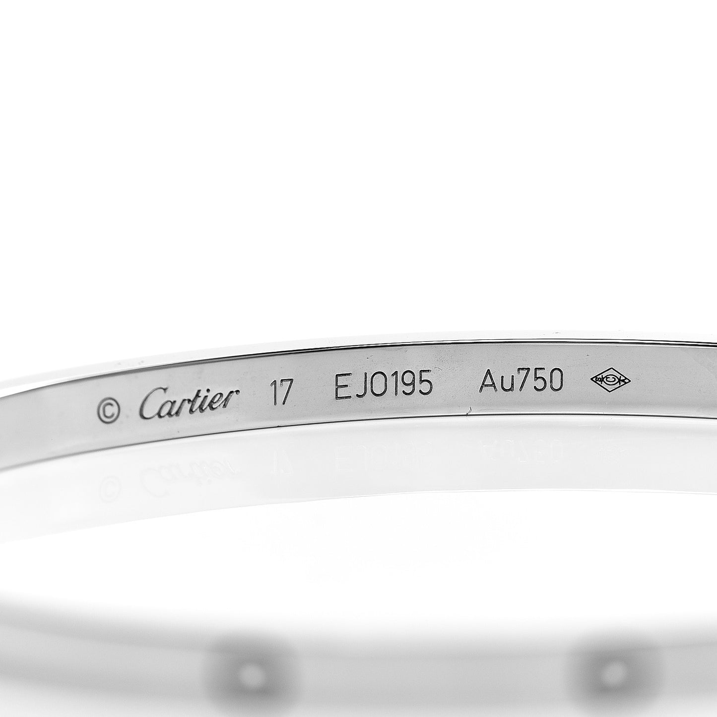 18K White Gold Small LOVE Bracelet 17