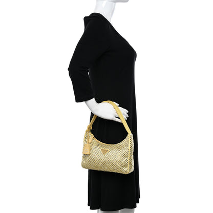 Prada Satin Crystal Mini Re-Edition 2000 Bag Ananas 2 of 10