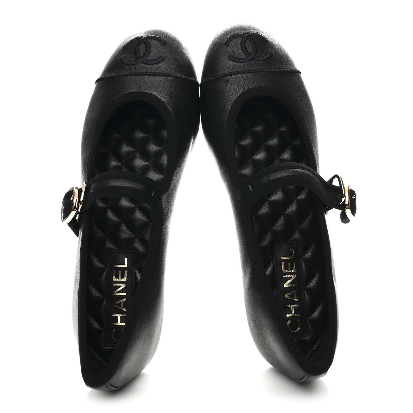 Lambskin Mary Jane Flats 37 Black