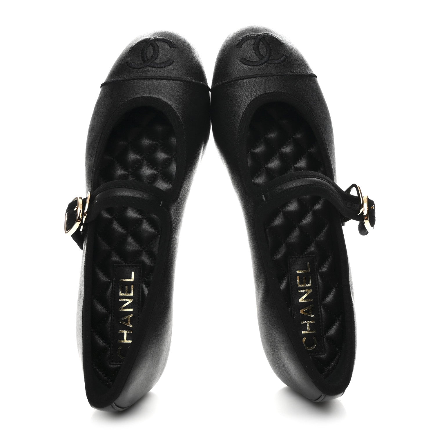 Chanel Lambskin Mary Jane Flats 37 Black 2 of 10