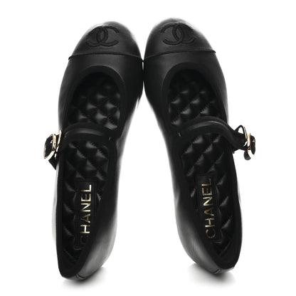 Chanel Lambskin Mary Jane Flats 37 Black 2 of 10
