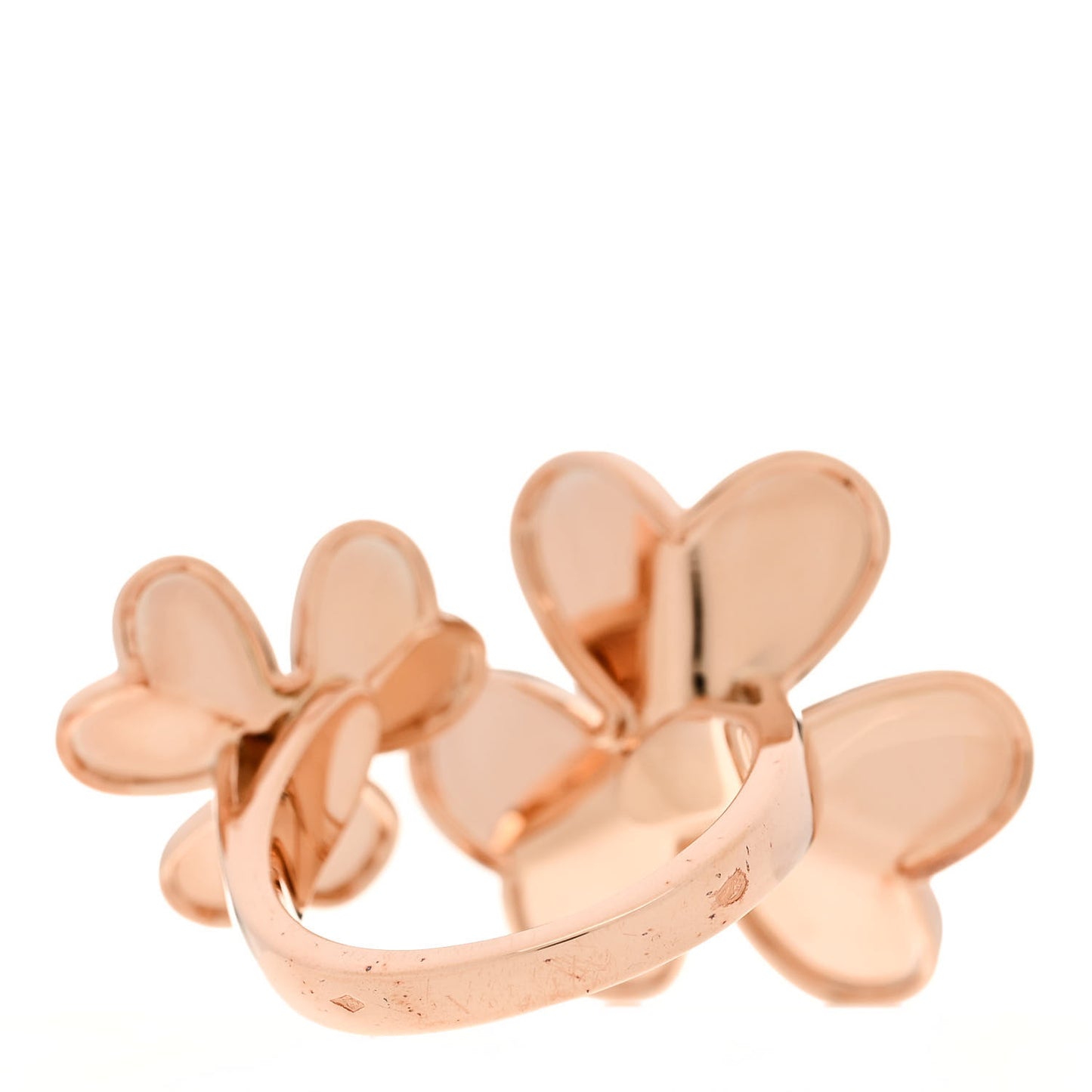 18K Rose Gold Diamond Frivole Between The Finger Ring 51 5.75