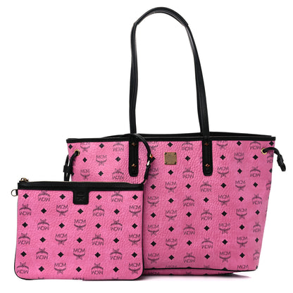 MCM Visetos Medium Project Reversible Shopper Tote Pink 1 of 15