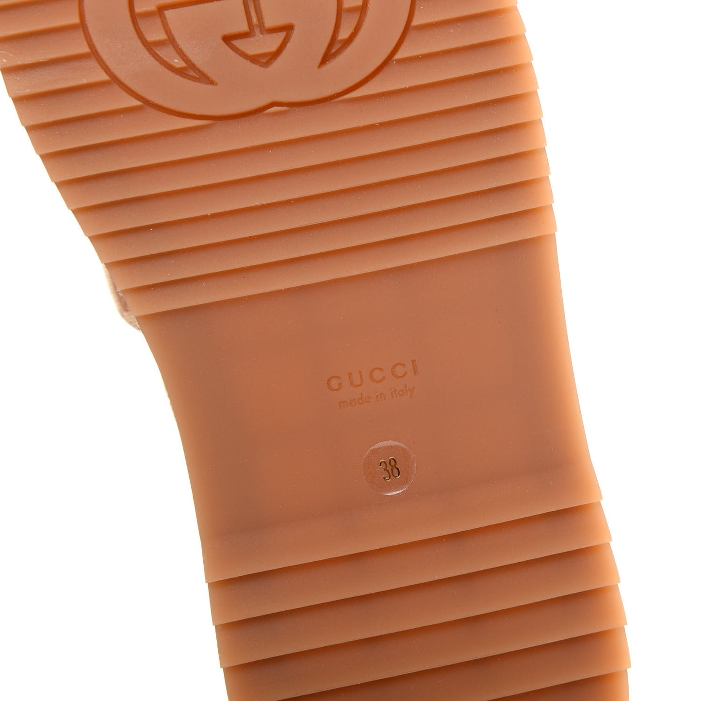 Canvas GG Monogram Angelina Platform Slide Sandals 38 Beige Ruggine