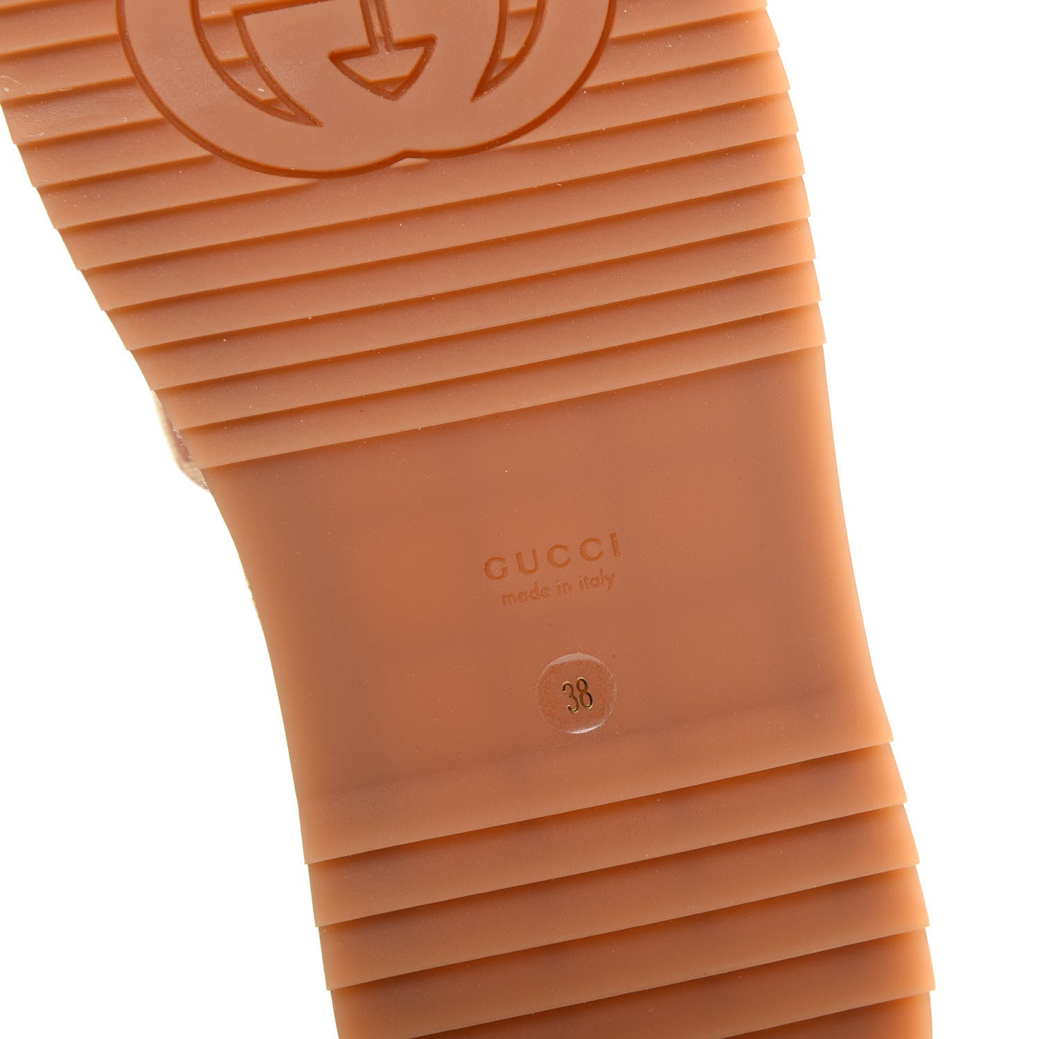 Gucci Canvas GG Monogram Angelina Platform Slide Sandals 38 Beige Ruggine 9 of 10
