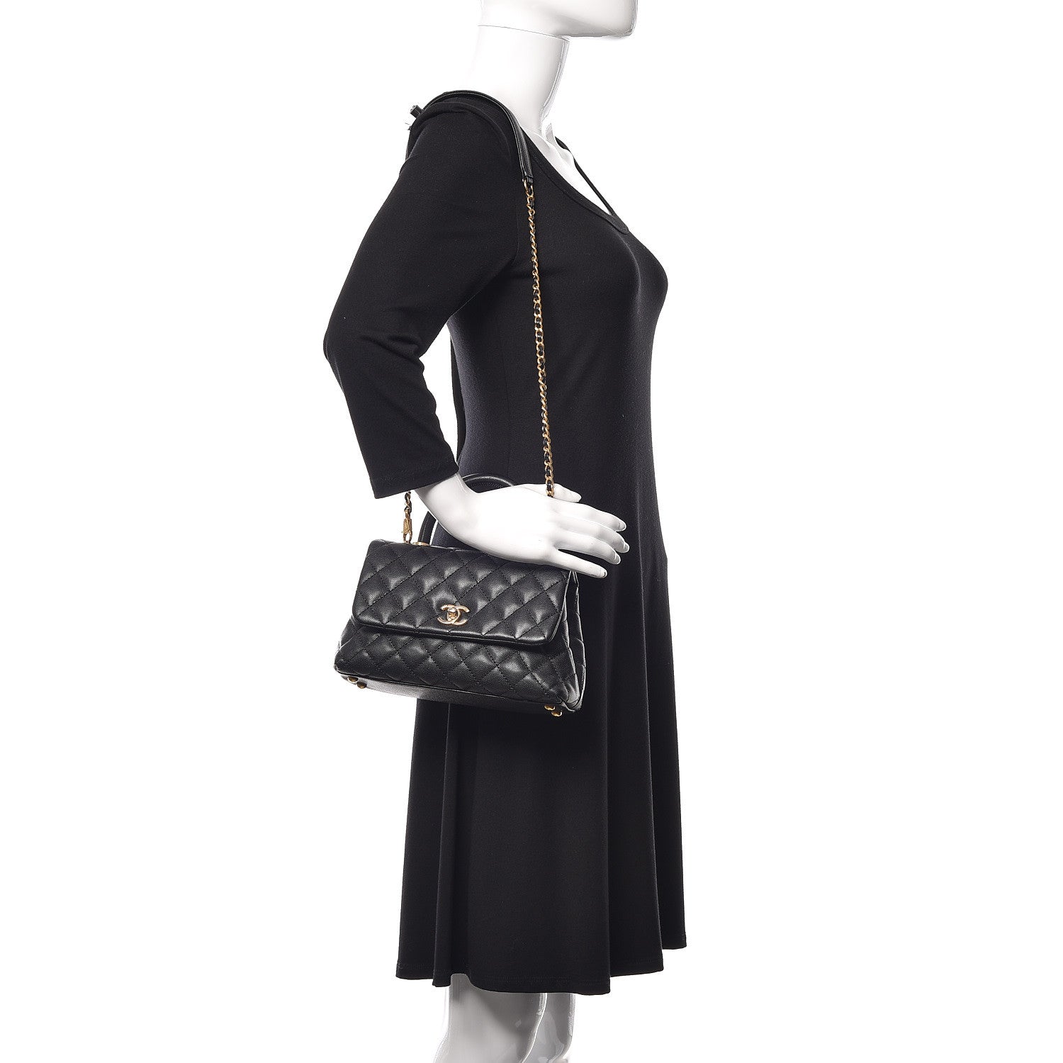 Chanel Caviar Quilted Mini Coco Handle Flap Black 2 of 13