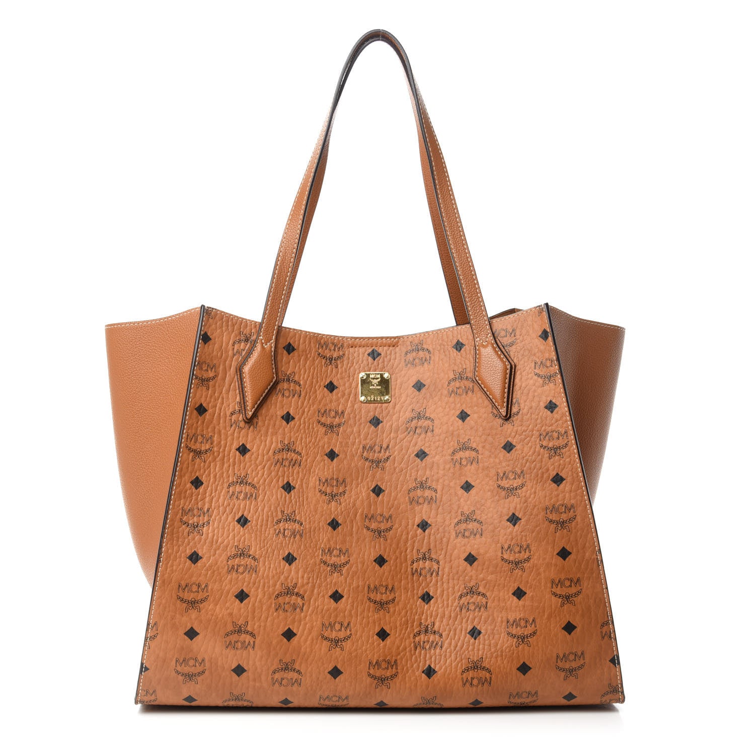 MCM Visetos Large Luisa Shopper Tote Cognac 1 of 10