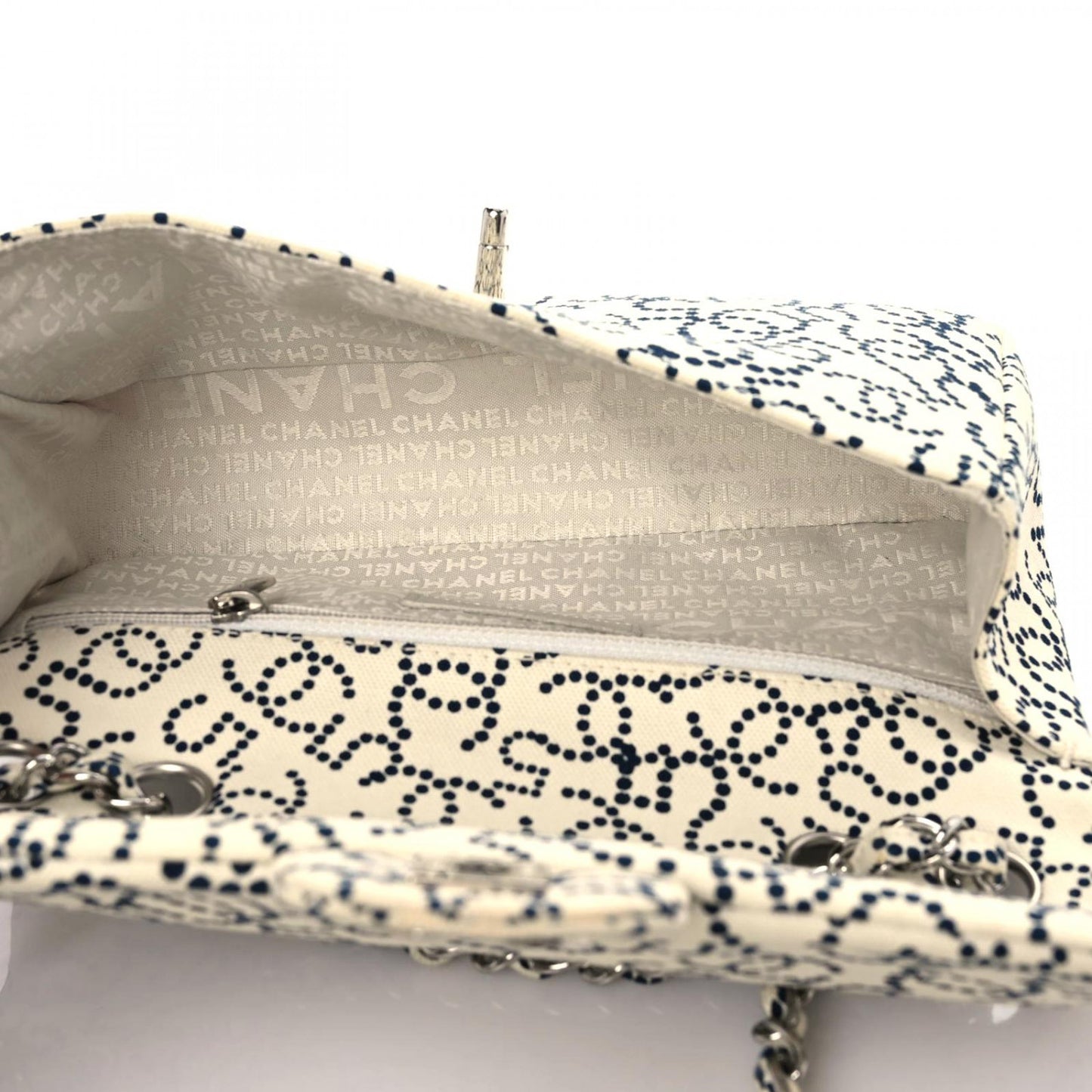 Canvas Medium Logo CC Flap Beige Black