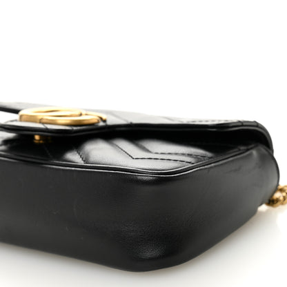Gucci Calfskin Matelasse Super Mini GG Marmont Shoulder Bag Black 10 of 10