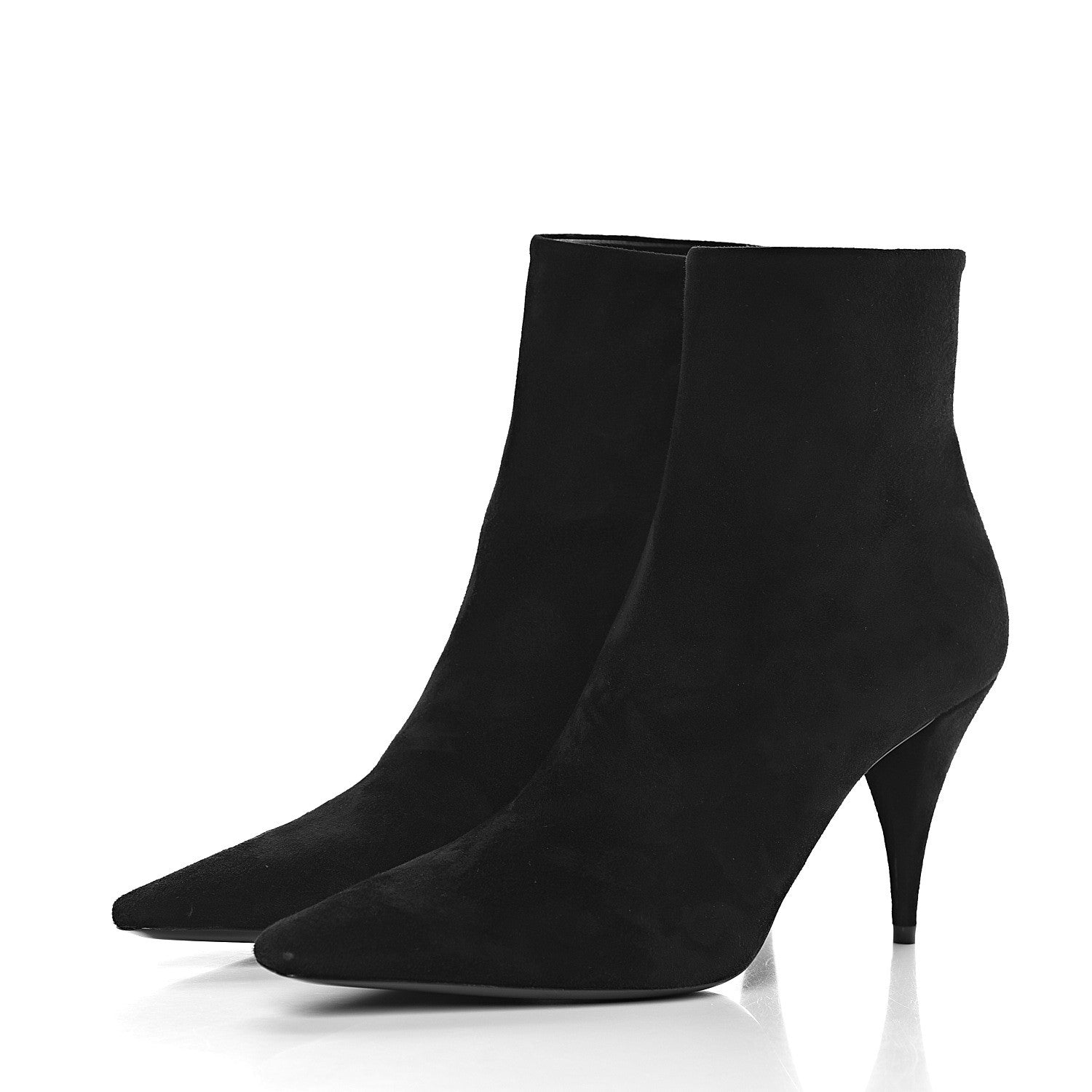 Saint Laurent Suede Kiki Ankle 85 Zip Boot 39.5 Black 3 of 9