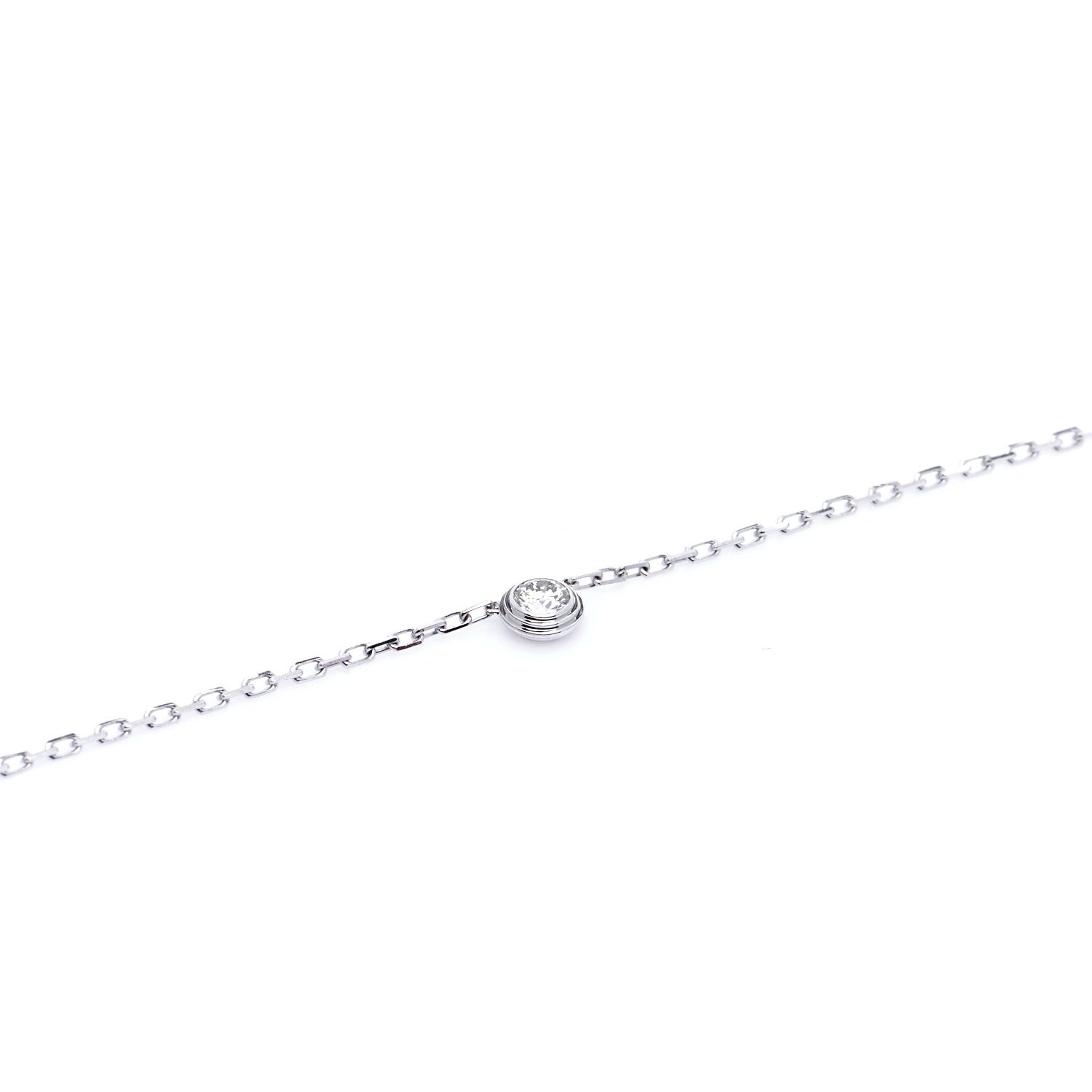 Cartier 18K White Gold Diamond SM D'Amour Pendant Necklace 6 of 8