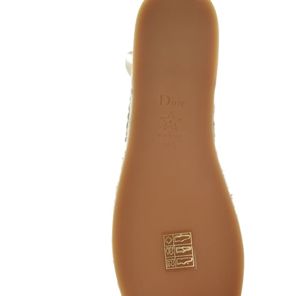 Christian Dior Calfskin Nicely-D Ankle Tie Espadrilles Flats 37.5 Off White 6 of 7