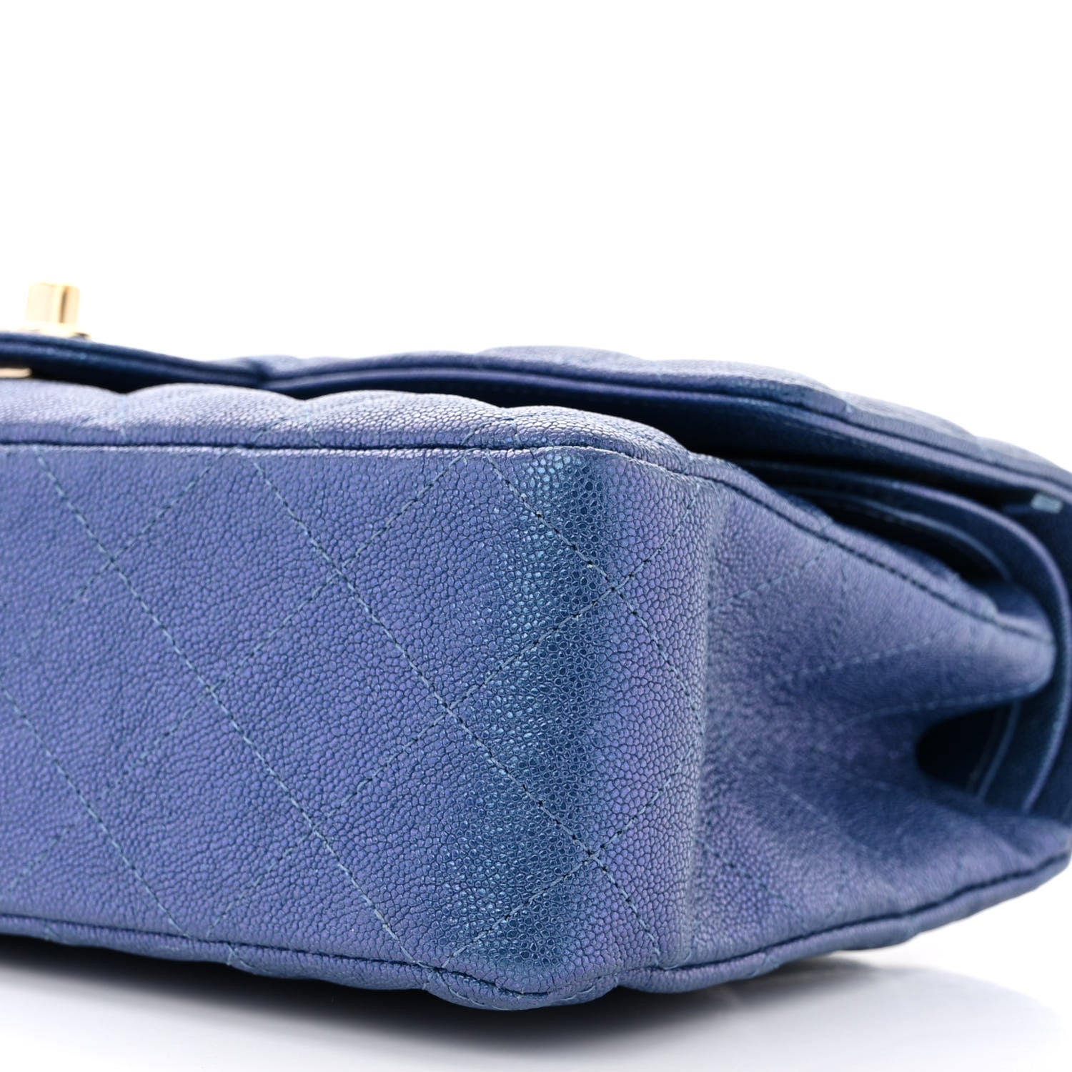 Chanel Iridescent Caviar Quilted Medium Double Flap Dark Blue 10 of 10