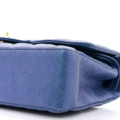 Chanel Iridescent Caviar Quilted Medium Double Flap Dark Blue 10 of 10