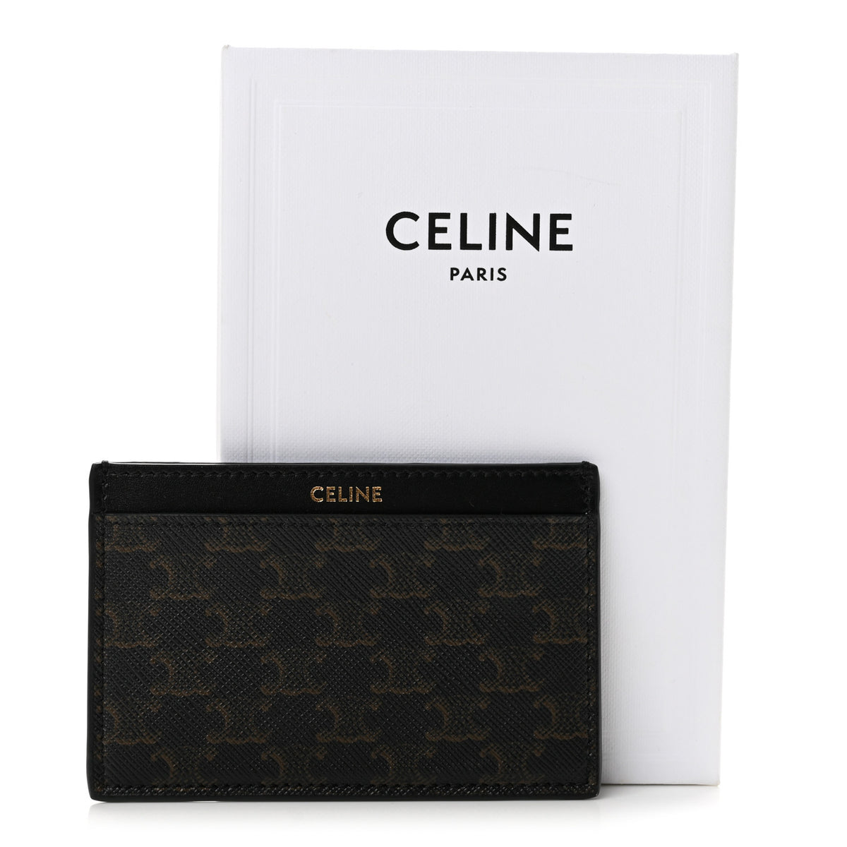 Celine Triomphe Canvas Card Holder Black 9 of 9
