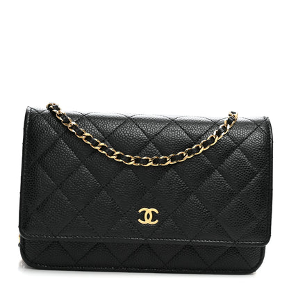 Chanel Caviar Quilted Wallet on Chain WOC Black 1 of 12