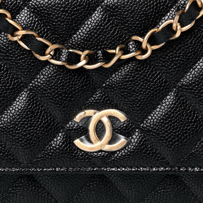 Chanel Shiny Caviar Quilted Pick Me Up Wallet On Chain WOC Black 8 of 14