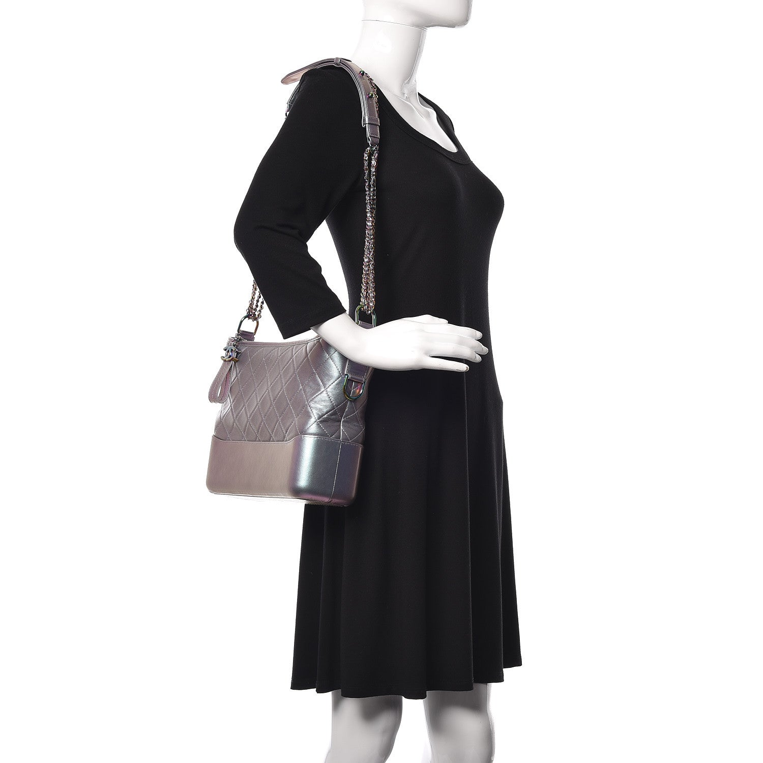 Chanel Iridescent Lambskin Calfskin Quilted Medium Gabrielle Hobo Light Purple 2 of 11