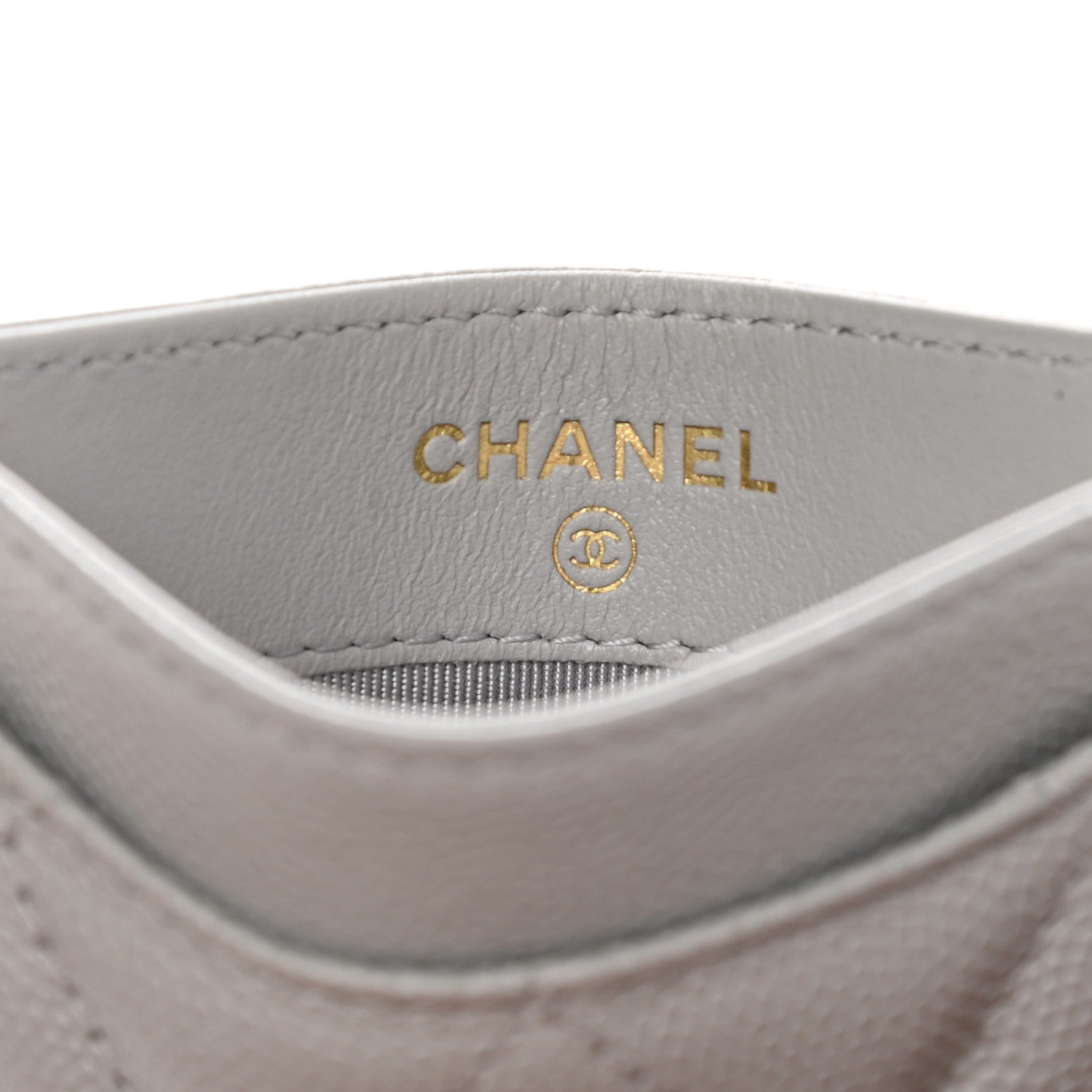 Chanel Caviar Quilted Card Holder Grey 6 of 9