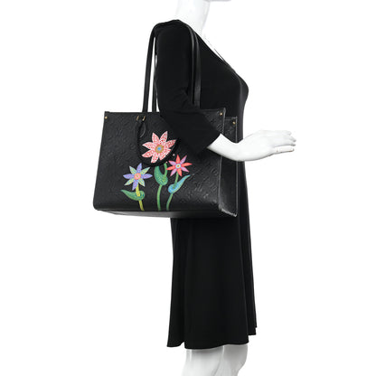 Louis Vuitton LV X YK Empreinte Inlaid Kusama Flowers Onthego MM Black 2 of 10
