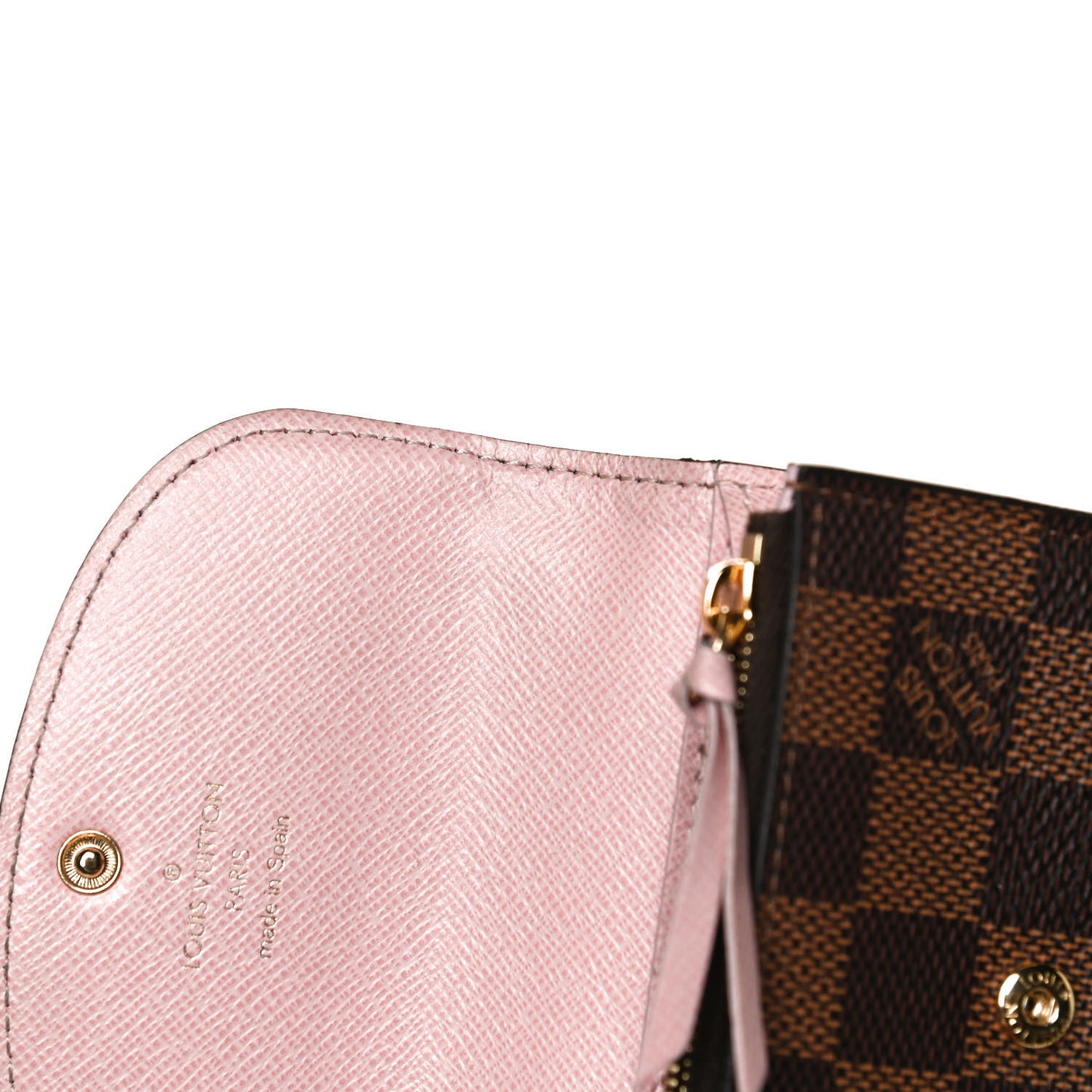 Damier Ebene Rosalie Coin Purse Rose Ballerine