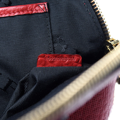 Burberry Heritage Grain Check Embossed Small Orchard Bowling Bag Military Red 10 of 11