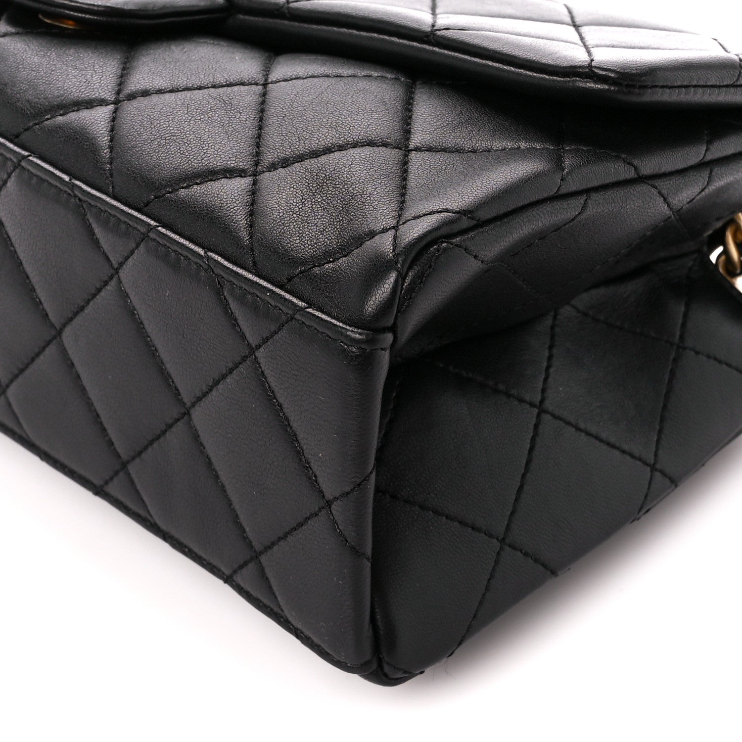 Chanel Lambskin Quilted Chaine Lettre Flap Black 11 of 11