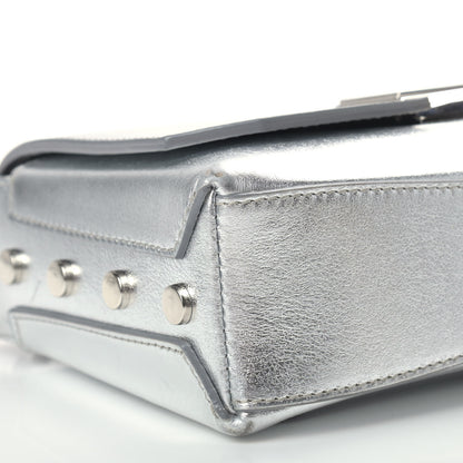 Jimmy Choo Metallic Calfskin Lockett Petite Shoulder Bag Silver 5 of 10