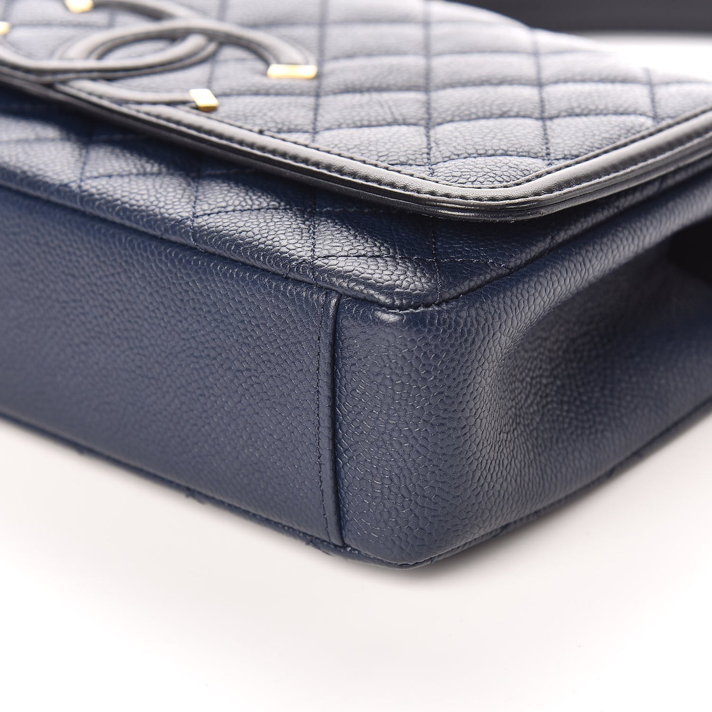 Caviar Quilted Medium CC Filigree Flap Navy Black