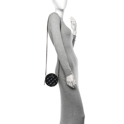 Chanel Calfskin Quilted Pearl Round Clutch With Chain Black 2 of 11