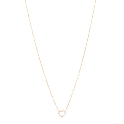 Tiffany 18K Rose Gold Diamond Metro Heart Pendant Necklace 1 of 4