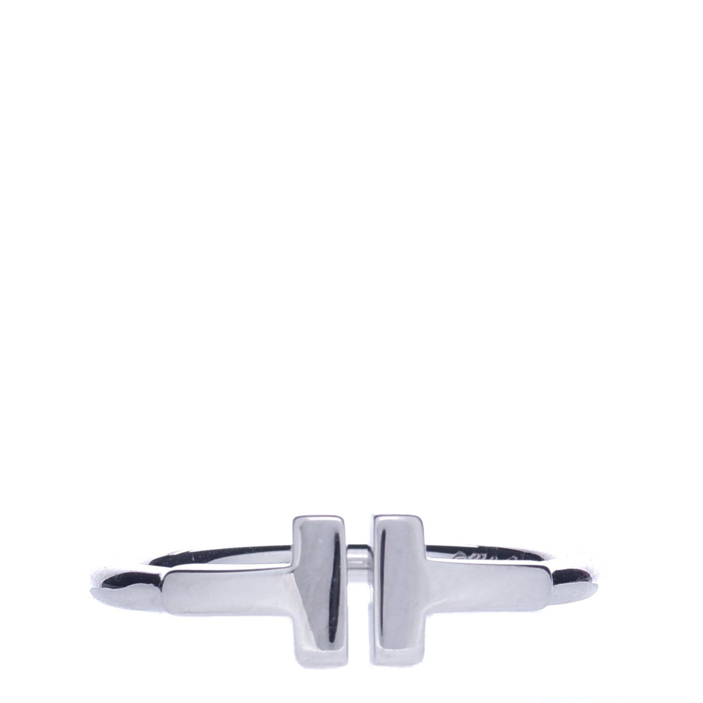 18K White Gold T Wire Ring 49 5